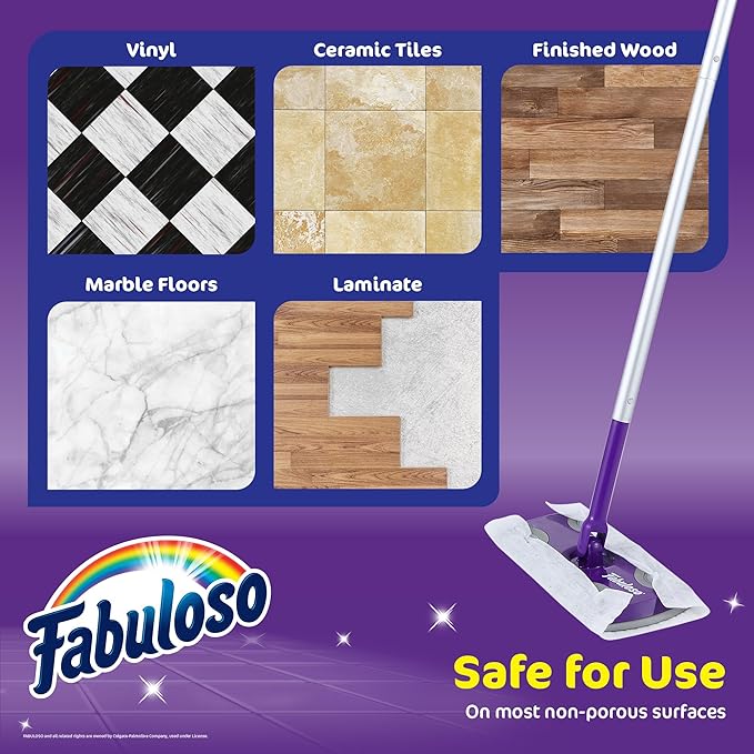 Fabuloso Dry Cloths - Sweeping Pads for Use with Fabuloso Dry + Wet Sweeper for Bold and Bright Cleaning Experience - Clean Your Floors with Ease, 16 Count
