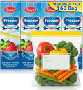 Teivio Gallon Freezer Bags 160 Count (4 Pack of 40), Double Zipper Seal, BPA-Free Thick Plastic Food Storage Bags for Home, Kitchen, Travel, Camping, Meats, Vegetables, Snacks, Sandwich bags