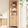 INNOD 69" Tall Corner Shelf with Doors, 6-Tier Corner Storage Cabinet with Doors, Space Saver Shelf for Bathroom, Bathroom Floor Cabinet for Living Room Kitchen, Hallway | with Doors, 6-Tier, with Doors, Space Saver Shelf