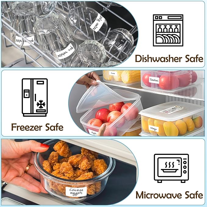 Homrelaxy 1400Pcs 1"x2" Blank Removable Freezer Labels, No Residue Food Labels, Waterproof & Oil-Resistant & Tear-Resistant Stickers for Food Containers, Jars, Pantry Organization