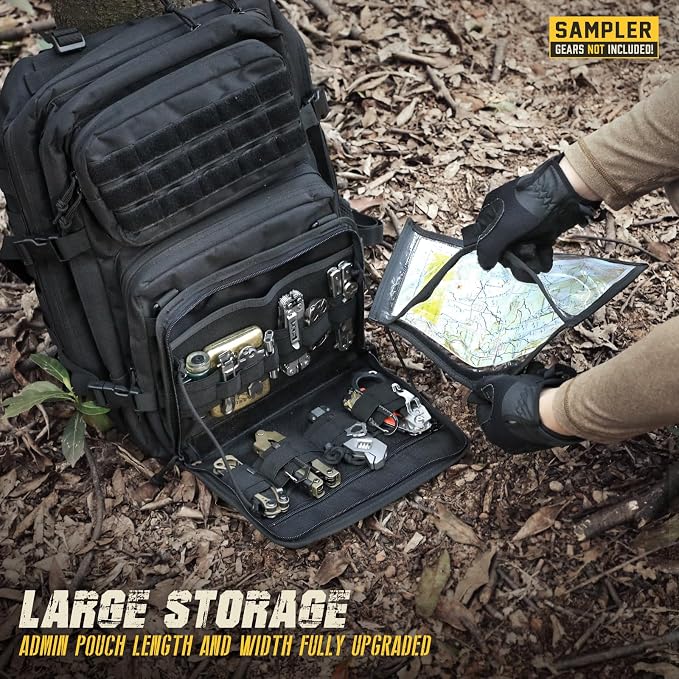 WYNEX Tactical Molle Admin Pouch, Laser-Cut, EDC Organizer Tool Pouch | Utility Organizer EDC Medical Bag, EDC Pocket Modular Pouch, Tactical Accessories EDC Pouch, Include U.S Patch