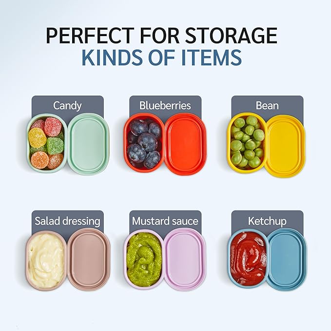 ISSEVE 12Pcs/Set Nesting Silicone Food Storage Containers with Lids, BPA Free Reusable Meal Prep Silicone Containers Airtight, Freezer Dishwasher Safe (33.8oz, 20oz, 10oz, 6.7oz, 1.3oz) (Grey)