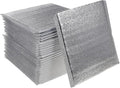 ULTECHNOVO 50 Pcs Disposable Insulated Shipping Bags, 8" x 8" Small Thermal Cooler Bags for Food, 3mm Thickened Leak-proof Aluminum Foil Foil Pouch for Food, Groceries and Hot Takeout