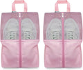 Shoe Bags For Travel, Used As For Storage or Shoe Travel Bag, Featuring Waterproof Nylon Sneaker Bag. (Light Pink, 2 Pack, Large)