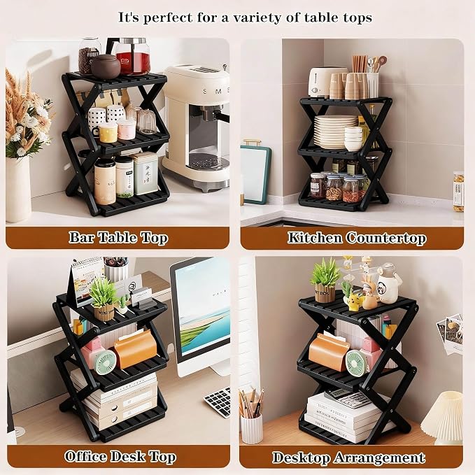 Small Shoe Rack Black, 3 Tier Portable Folding Shoe Storage Rack, Without Installation, Mini Free Standing Shoe Rack for Camping, Corridors, Bedrooms Living Room Corner and Small Spaces