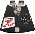 Cat Litter Mat XXL(47" x 39") - Large, Double-Layer, Non-Toxic, Easy Clean, Durable, Black