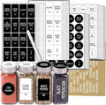SWOMMOLY 892 Spice Jar Labels in 5 Types of Spice Labels with Chalk Marker | 800 Printed Spice Labels with 92 Extra Write-on Labels Stickers for DIY, Waterproof & Tear-Resistant