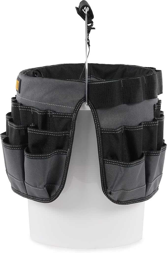 ToughBuilt - 5-Gallon Bucket Organizer, 60-Pocket Tool Organizer, TB-85 | 60 Pockets & Loops, 1680D Ballistic Fabric, Reinforced Construction, Fits 5-Gallon Buckets, Contractor Grade, Jobsite Ready