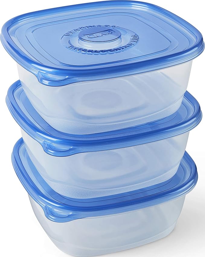 Glad GladWare XL Square Food Storage Containers with Lock Tight Lids, Family Size No BPA Plastic Containers for Leftovers and Meal Prep, Reusable Dishwasher Safe, 104 Oz, 3 Count - 3 Pack
