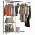MZG Closet Organizer System, Freestanding Closet Storage System with Expandable Hanging Rod & Wire Shelves, No-Drill Closet Kit for Small Spaces, Bedroom & Apartment (13.8"D x 63.3"W x 82.4"H)