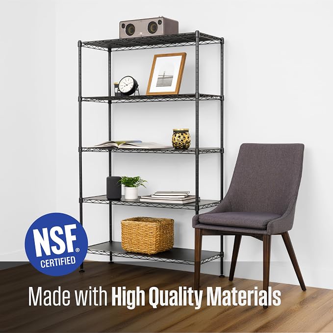 SafeRacks NSF 5-Tier Heavy Duty Steel Wire Shelves (36"x14"x60")