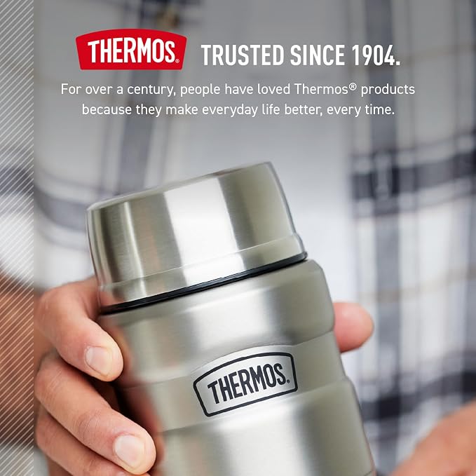 THERMOS Stainless King Vacuum-Insulated Food Jar, 24 Ounce, Matte Pink