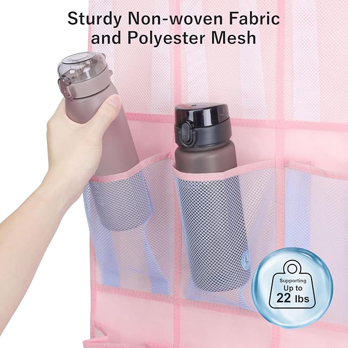 F-color Over the Door Organizer for Cruise - 16-Pocket Hanging Organizer | Tool-Free Mount with 4 Metal Hooks, See-Through Mesh Pockets, Lightweight & Foldable, Space-Saving for Travel and Daily Use