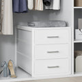 BOLUO Closet Drawers White Fabric 3 Drawer Small Dresser for Closet Organizers and Storage Bedroom Dorm Modern