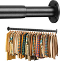 BaiNong Closet Rods for Hanging Clothes Adjustable 17"-56" Black Heavy Duty | Closet Rod for Closet Wardrobes,Walk-in Closet, Laundry RV
