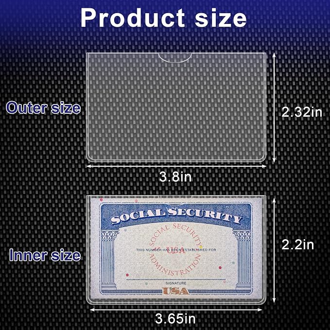 20 Pack Social Security Card Protector Medicare New Credit Card Holder,24 Mil Soft Clear Card for Waterproof SSN Card Protector，ID/Debit/Credit Card Covers (20)