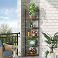 Corner Plant Stand Shelf, 6 Tier Tall Shelf for Indoor Plants, Rustic Brown Corner Bookshelf Wall Decor Living Room, 54.4" Display Shelves for Bedroom, Bathroom, Small Space