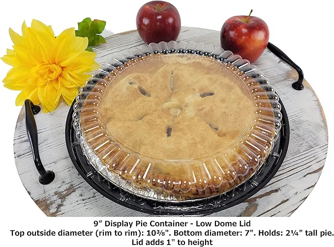 KitchenDance D & W Fine Disposable Pie Carrier with Clear Low Dome Lid - 9 Inches Reusable Pie Carrier for pies and Cupcakes - Perfect for Storing, Preparing Food - WJ40, 80 Count