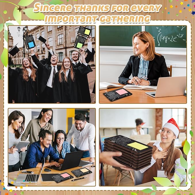Kosiz 10 Set Back to School Teacher Gifts Bulk Team Together Wooden Sticky Note Holder with Notes and Ballpoint Pens Appreciation Thank You Gift for Teacher Back to School Party Supplies