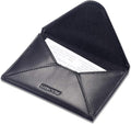 HISCOW Envelope Business Card Case with Magnet Closure - Italian Calfskin, Black