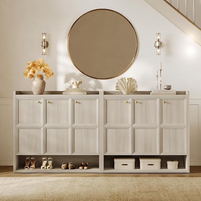 SICOTAS Shoe Storage Cabinet for Entryway, 6-Tier Shoe Cabinet with 3 Doors | 47.6" Wide Extra Large Shoe Cabinet with 3 Doors, Holds Up to 30 Pairs, Adjustable Shelves Shoes Rack Organizer for Hallway