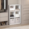 Furinno Cubic Extra Thick 6-Cube Closet Organizers and Storage, White | 14.6 x 30 x 44 in, Open Shelf Closet Storage, Closet Organizer, for Wardrobe, Bedroom, Living Room