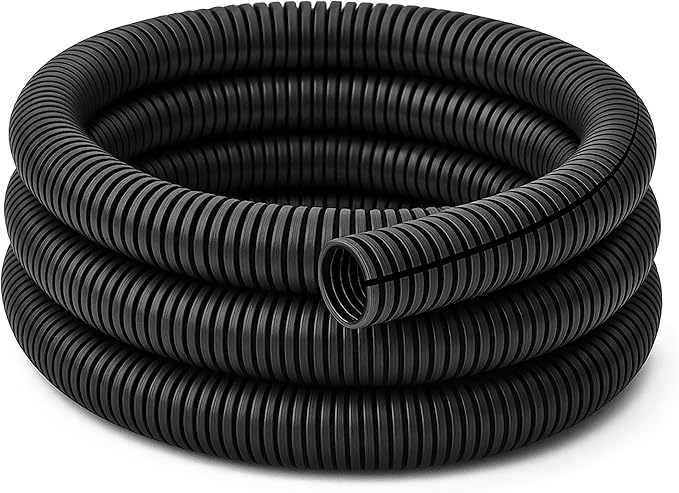 Electriduct Split Wire Loom Tubing Polyethylene Corrugated Flexible Conduit - 2" Nominal Size - 50 Feet - Black