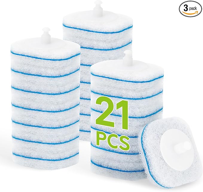 Toilet Bowl Cleaner Wand Refills Compatible with CLOROX, 21 Count Disposable Toilet Brush Refills, Replacement Heads for Toilet Cleaning System