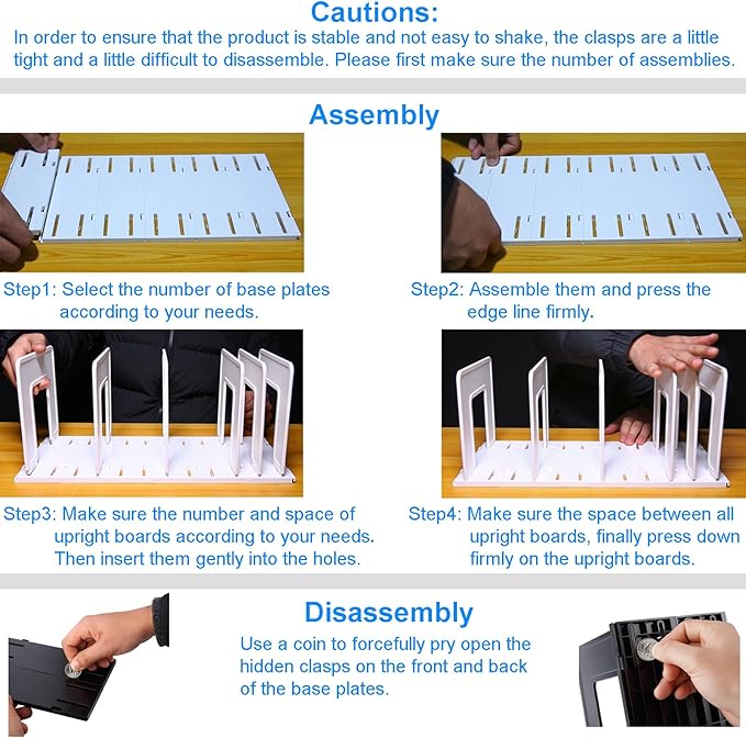 6 Pieces Upright Plates, Accessory Parts of Expandable File Folder Holder, Translucent Frosted