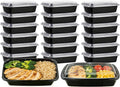 KUMD 50 Pack(100 Pieces) 32 oz Meal Prep Containers with Lids, Leakproof Food Storage Containers for Adult Office Lunch, Gym, Fitness & Bulk Food Prep, Microwave & Freezer Safe Reusable Plastic Tubs