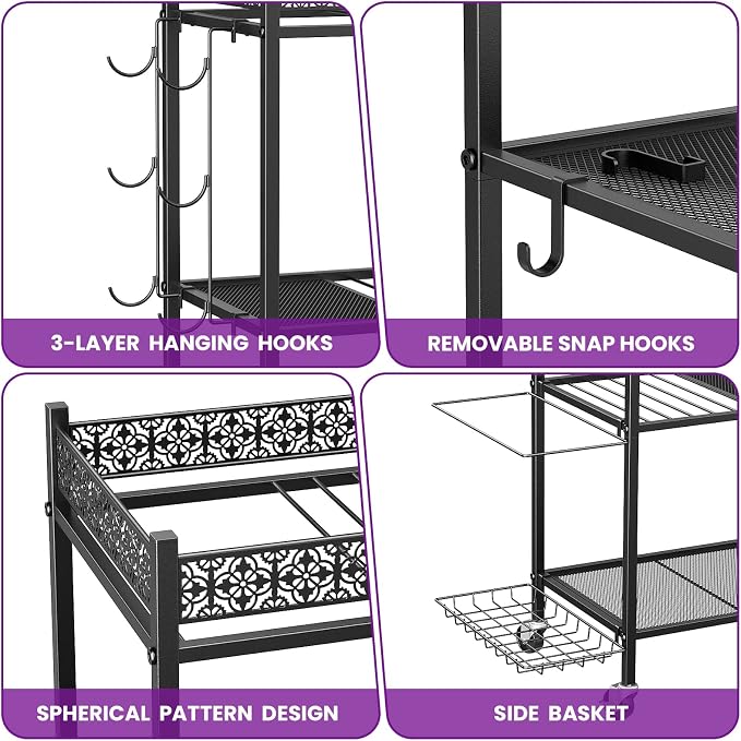 Yoga Mat Storage Rack, Home Gym Storage Rack, VOPEAK Workout Storage for Yoga Mat, Foam Roller, Gym Organizer Gym Equipment Storage for Home Exercise and Fitness Gear