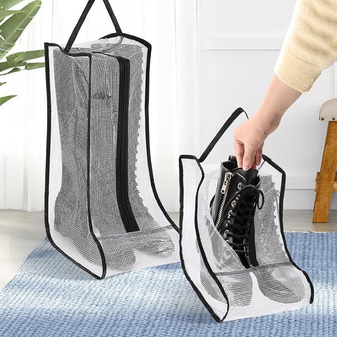 2 Set Boot Storage Bag, Portable Boots Protector Bag Dust Proof Travel Shoe Bags with Handle Boots Organizer for Packing Travel and Daily Use(Short)