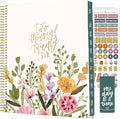 bloom daily planners 2026 Planner (January to December) - 8.5” x 11” Weekly & Monthly Dated Agenda Organizer Book with Stickers & Tabs - Flexible Soft Cover - Beige Bouquet