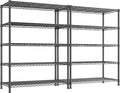 REIBII Storage Shelves 71" H Tall Wire Shelving Unit Sturdy Metal Shelves Adjustable Wide Pantry Shelves 5 Tier Deep Heavy Duty Metal Shelving Load 1500LBS Storage Rack 2 Pack