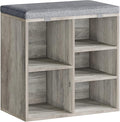 GAOMON Entryway Shoe Bench for Storage,Shoe Rack with Foam Pad Seating Cushion,3-Tier Adjustable Shelf for Entryway Hallway Living Room Bedrom Dormitory and Small Apartment(Grey,20 inches)