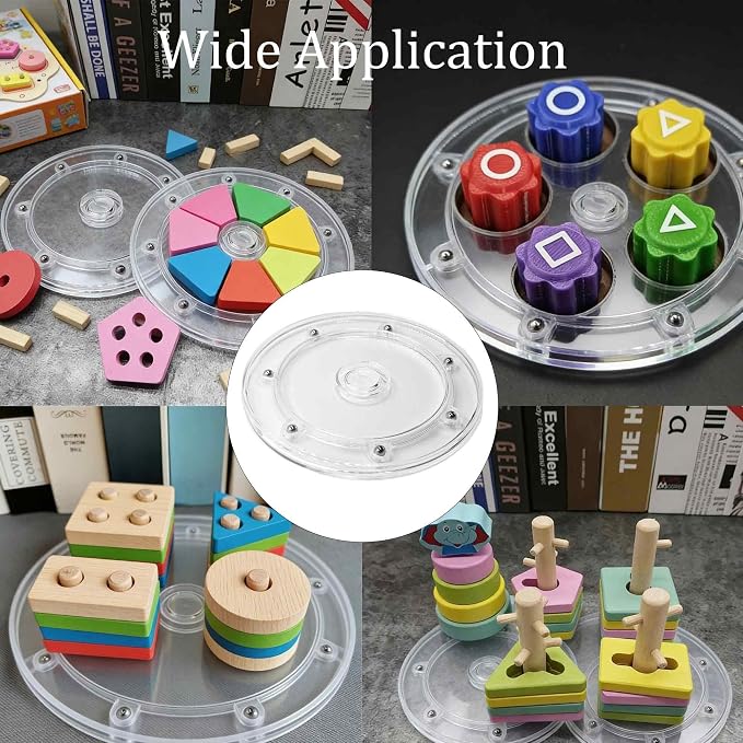 2PCS 6 Inch Round Rotating Organizer, Clear Turntable Plate for Kitchen Cabinet, Pantry and Spice Storage