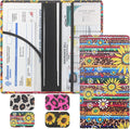 LumiMokki Premium Car Registration & Insurance Card Holder with Magnetic Shut, Vehicle Glove Box Car Organizer - For Documents, Cards, License (Sunflower A)