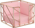 Rose Gold Geometric Sticky Note & Memo Cube Holder, Post Note Dispenser & Desk Organizer Metal Wire for Home, School, Office Supplies (Holder Only)