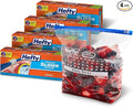 Hefty Calendar Slider Gallon Freezer Bags, 25 Count (Pack of 4), Gallon Slider Bags for Freezer with Calendar Dates, Holds Raw Meat, Soups, Fruits and Veggies, and More, Secure Zip and Click Closure