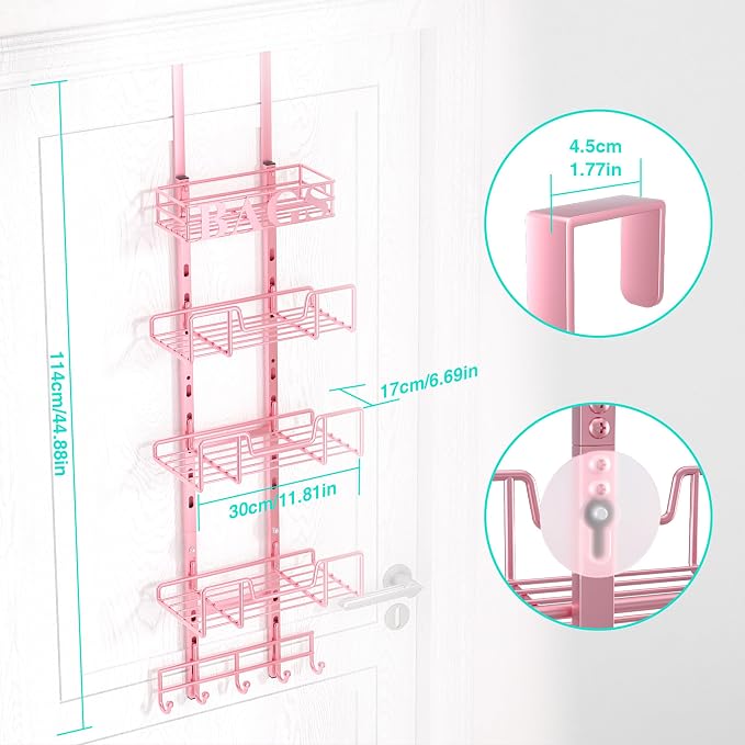 HapiRm Over Door Purse Organizer - Adjustable Purse Storage Rack with Bags Design Metal Basket, Wall Mounted Handbag Organizer, Hanging Handbag Holder, Can Use As 1/2 Part Detachable