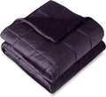 Bare Home Weighted Blanket Twin or Full Size 7lb (40" x 60") - Minky Fleece - Premium Heavy Blanket Nontoxic Glass Beads (Eggplant, 40"x60")