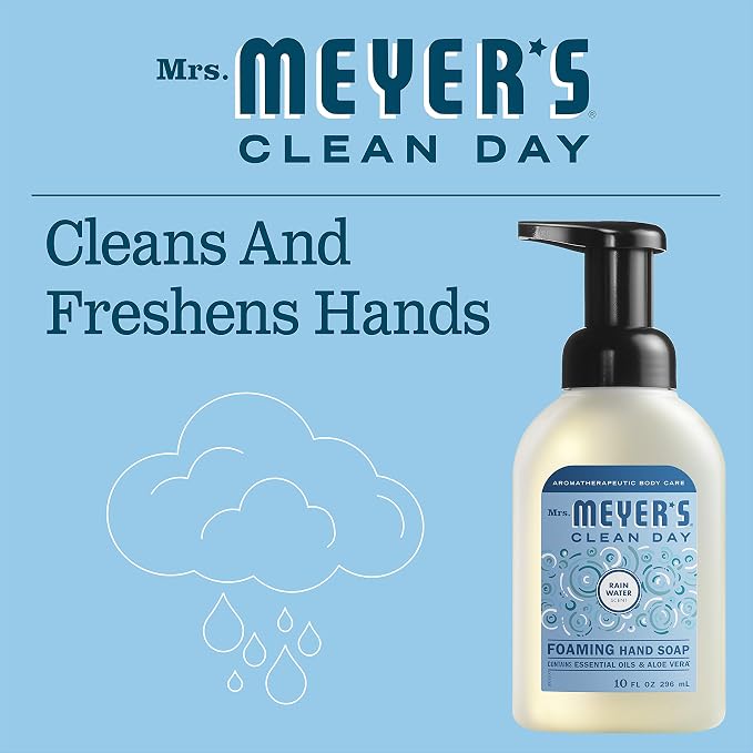 Mrs. MEYER'S CLEAN DAY foaming Hand Soap, Rainwater Scent (10 Fl Oz (Pack of 4))