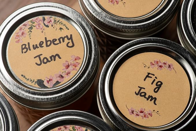 MONEST (500pc/Roll) 2" Stickers for Jars and Lids | Pantry, Mason Jar, Canning, Spice, and Bottle Labels (Pink Orchids 2")