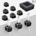 9Pack Magnetic Cable Clips for Nightstand, Adhesive Night-Glowing Cord Holder Organizer for Office Home Desk Wall Car (Black,Star)