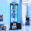 5-Tier Corner Shelf with RGB LED Light, 65" Tall Display Cabinet | Remote & APP Control, Adjustable Brightness/Color Temp, Floor Lamp with Shelves for Living Room Bedroom