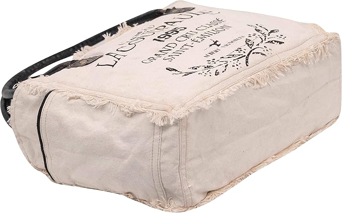 Shy Shy Bags Sel De Mer Canvas & Cowhide Tote Bag - Upcycled Radiant Leather Hand Bag