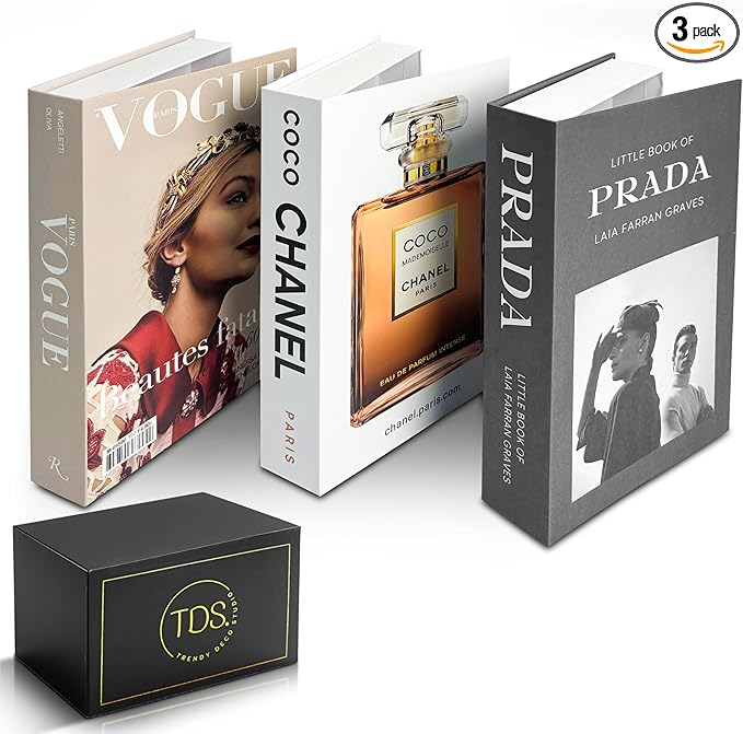 Designer Fake Books for Home Decor - Minimalist Coffee Table Decor, Celebrating Graduations - Set of 3 (Light)