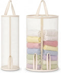 Grevosea 2 Pcs Hanging Sock Storage Bag, Wall Mount Closet Organizer for Socks Underwear Ties Scarves, Plastic Bag Holder for Kitchen Pantyhose Bra Laundry Room