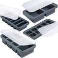Souper Cubes Silicone Freezer Molds Gift Set, Charcoal | 2 Tbsp, 1/2 Cup, 1 Cup and 2 Cup Silicone Molds for Food Set, Perfect for Freezing Soup, Grains, Proteins, Herbs and More