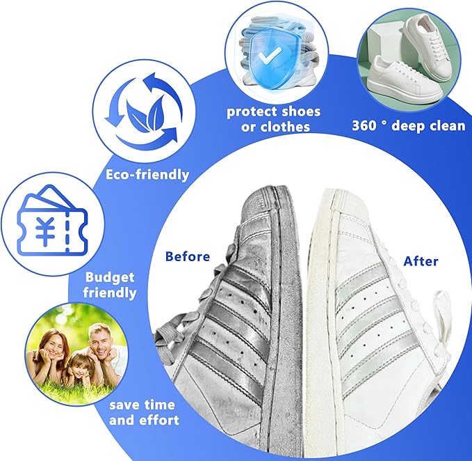 2Pcs Reusable Shoe Washing Machine Bag for Washer and Dryer:Free Up Hands, Prevent Deformation,shoe bag with Zipper Protection Design, Use for all Shoes,Sports Shoes(Gray)